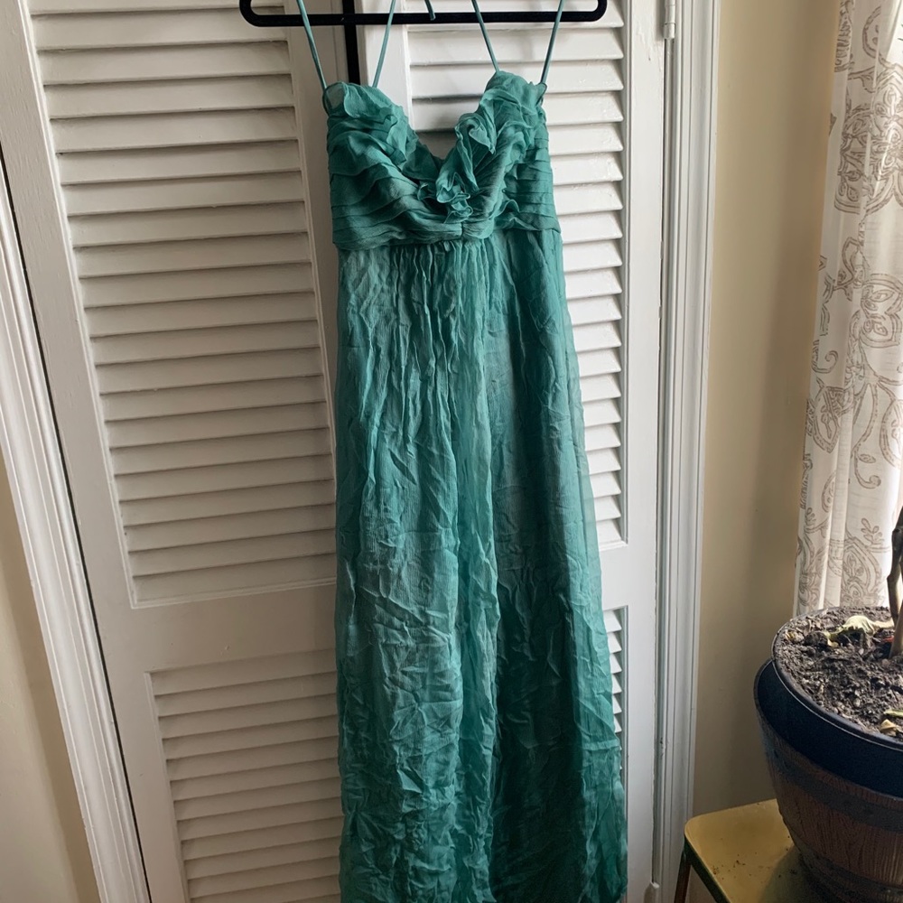 Bridesmaid Dress Seafoam Green Crepé & Silk Gown